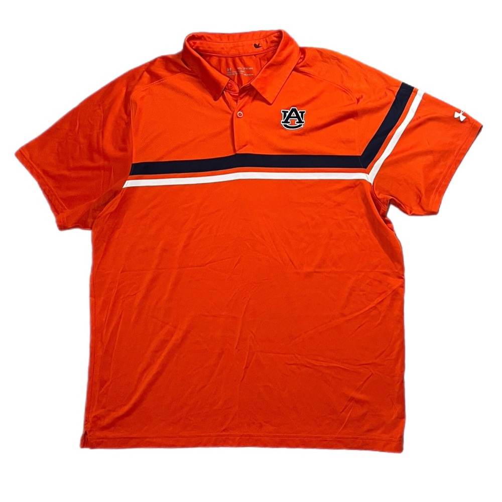 Used Under Armour Auburn Tigers Orange Polo Shirt Size XXL